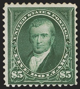 Sale 1285, Lot 2080, 1870-88 Bank Note Issues thru Pan-American Issue, $5.00 Dark Green (278) Sale 1285, Lot 2080, 1870-88 Bank Note Issues thru Pan-American Issue