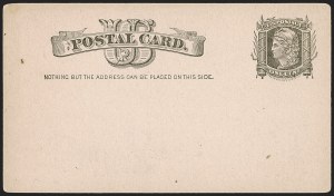Sale 1285, Lot 2259, Parcel Post, Postal Stationery, Hunting Permits, Savings, 1c Black on Buff, Postal Card, Printed on Both Sides (UX7b; USPCC S6c) Sale 1285, Lot 2259, Parcel Post, Postal Stationery, Hunting Permits, Savings