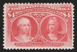 Sale 1290, Lot 1296, 1893 Columbian Issue (Scott 230-245), $4.00 Rose Carmine, Columbian (244a) Sale 1290, Lot 1296, 1893 Columbian Issue (Scott 230-245)