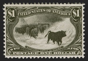 Sale 1290, Lot 1326, 1898 Trans-Mississippi Issue (Scott 285-293), $1.00 Black, Trans-Mississippi (292) Sale 1290, Lot 1326, 1898 Trans-Mississippi Issue (Scott 285-293)