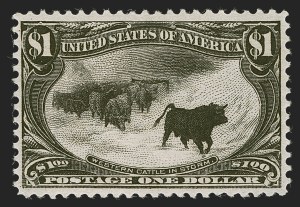 Sale 1290, Lot 1328, 1898 Trans-Mississippi Issue (Scott 285-293), $1.00 Black, Trans-Mississippi (292) Sale 1290, Lot 1328, 1898 Trans-Mississippi Issue (Scott 285-293)