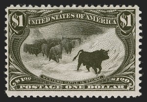 Sale 1290, Lot 1329, 1898 Trans-Mississippi Issue (Scott 285-293), $1.00 Black, Trans-Mississippi (292) Sale 1290, Lot 1329, 1898 Trans-Mississippi Issue (Scott 285-293)