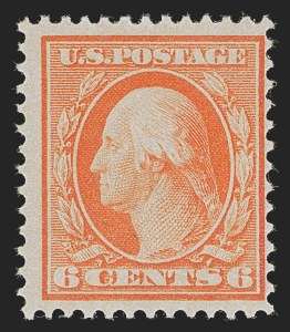 Sale 1290, Lot 1403, 1909 Bluish Paper Issue (Scott 357-366), 6c Red Orange, Bluish (362) Sale 1290, Lot 1403, 1909 Bluish Paper Issue (Scott 357-366)