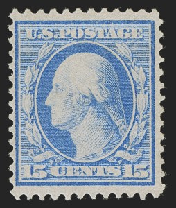 Sale 1290, Lot 1408, 1909 Bluish Paper Issue (Scott 357-366), 15c Pale Ultramarine, Bluish (366) Sale 1290, Lot 1408, 1909 Bluish Paper Issue (Scott 357-366)