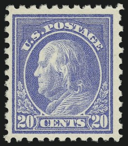 Sale 905, Lot 2579, Washington-Franklin Issues (Scott 424 to 458), 20c Ultramarine (438) Sale 905, Lot 2579, Washington-Franklin Issues (Scott 424 to 458)