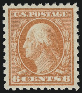 Sale 914, Lot 1564, 1912-23 Issues (Scott 424 to 458), 6c Red Orange (429) Sale 914, Lot 1564, 1912-23 Issues (Scott 424 to 458)