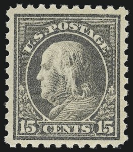 Sale 914, Lot 1580, 1912-23 Issues (Scott 424 to 458), 15c Gray (437) Sale 914, Lot 1580, 1912-23 Issues (Scott 424 to 458)