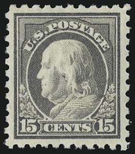 Sale 914, Lot 1581, 1912-23 Issues (Scott 424 to 458), 15c Gray (437) Sale 914, Lot 1581, 1912-23 Issues (Scott 424 to 458)