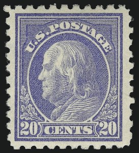 Sale 914, Lot 1585, 1912-23 Issues (Scott 424 to 458), 20c Ultramarine (438) Sale 914, Lot 1585, 1912-23 Issues (Scott 424 to 458)