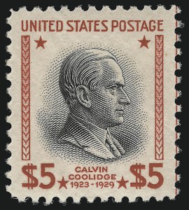 Sale 914, Lot 1940, 1922-29 and Later Issues (Scott 617 to 834), $5.00 Presidential (834) Sale 914, Lot 1940, 1922-29 and Later Issues (Scott 617 to 834)