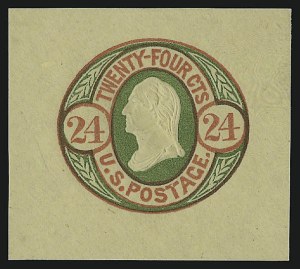 Sale 914, Lot 2880, Postal Stationery, 24c Red & Green on Buff (U44) Sale 914, Lot 2880, Postal Stationery