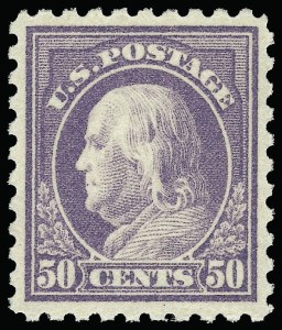 Sale 923, Lot 2922, 1912-23 Issues (Scott 462 to 480), 50c Light Violet (477) Sale 923, Lot 2922, 1912-23 Issues (Scott 462 to 480)