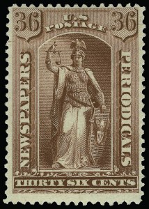 Sale 923, Lot 3271, Newspapers and Periodicals, 36c Red, 1879 Issue (PR65) Sale 923, Lot 3271, Newspapers and Periodicals