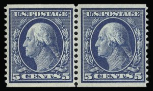 Sale 930, Lot 2408, 1908-10 Washington-Franklin Issues (Scott 331-356), 5c Blue, Coil (355) Sale 930, Lot 2408, 1908-10 Washington-Franklin Issues (Scott 331-356)