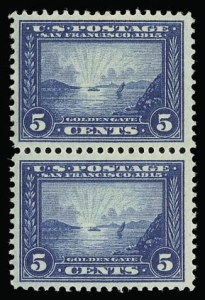 Sale 930, Lot 2464, 1913-15 Panama-Pacific Issue (Scott 397-404), 5c Panama-Pacific (399) Sale 930, Lot 2464, 1913-15 Panama-Pacific Issue (Scott 397-404)