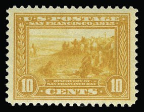 Sale 930, Lot 2468, 1913-15 Panama-Pacific Issue (Scott 397-404), 10c Orange Yellow, Panama-Pacific (400) Sale 930, Lot 2468, 1913-15 Panama-Pacific Issue (Scott 397-404)