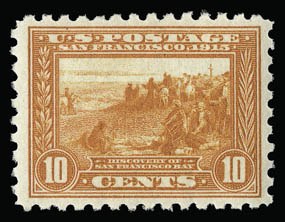 Sale 930, Lot 2482, 1913-15 Panama-Pacific Issue (Scott 397-404), 10c Panama-Pacific, Perf 10 (404) Sale 930, Lot 2482, 1913-15 Panama-Pacific Issue (Scott 397-404)