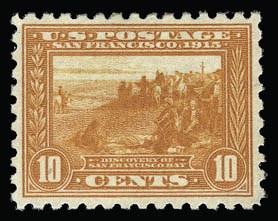 Sale 930, Lot 2485, 1913-15 Panama-Pacific Issue (Scott 397-404), 10c Panama-Pacific, Perf 10 (404) Sale 930, Lot 2485, 1913-15 Panama-Pacific Issue (Scott 397-404)