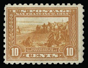 Sale 930, Lot 2486, 1913-15 Panama-Pacific Issue (Scott 397-404), 10c Panama-Pacific, Perf 10 (404) Sale 930, Lot 2486, 1913-15 Panama-Pacific Issue (Scott 397-404)