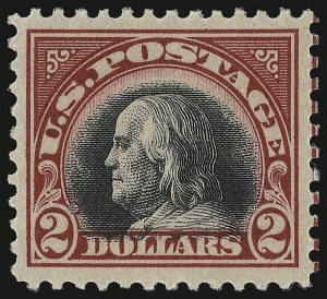 Sale 938, Lot 1719, 1912-23 Issues (Scott 523 to 550), $2.00 Carmine & Black (547) Sale 938, Lot 1719, 1912-23 Issues (Scott 523 to 550)