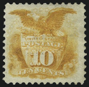 Sale 953, Lot 466, 1869 Pictorial Issue (Scott 112-122), 10c Yellow (116) Sale 953, Lot 466, 1869 Pictorial Issue (Scott 112-122)