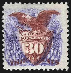 Sale 953, Lot 532, 1875 Re-Issue of 1869 Pictorial Issue (Scott 123-133a), 30c Blue & Carmine, Re-Issue (131) Sale 953, Lot 532, 1875 Re-Issue of 1869 Pictorial Issue (Scott 123-133a)