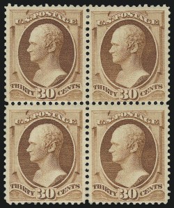Sale 959, Lot 2463, 1887 American Bank Note Co. Issue (Scott 212-218), 30c Orange Brown (217) Sale 959, Lot 2463, 1887 American Bank Note Co. Issue (Scott 212-218)