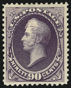 Sale 959, Lot 2465, 1887 American Bank Note Co. Issue (Scott 212-218), 90c Purple (218) Sale 959, Lot 2465, 1887 American Bank Note Co. Issue (Scott 212-218)