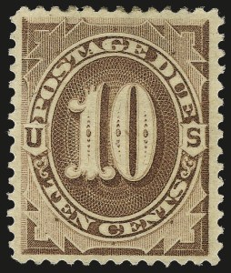 Sale 962, Lot 2986, Postage Due, 10c Brown (J5) Sale 962, Lot 2986, Postage Due