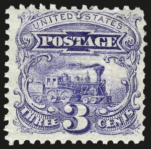 Sale 967, Lot 4226, 1869 Pictorial Issue (Scott 112-122), 3c Ultramarine (114). Mint N.H Sale 967, Lot 4226, 1869 Pictorial Issue (Scott 112-122)