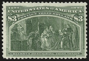 Sale 976, Lot 1711, 1893 Columbian Issue ($2.00 thru $5.00, Scott 242-245), $3.00 Columbian (243) Sale 976, Lot 1711, 1893 Columbian Issue ($2.00 thru $5.00, Scott 242-245)