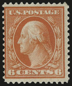 Sale 982, Lot 5749, 1909 Bluish Paper Issue (Scott 357-366), 6c Red Orange, Bluish (362) Sale 982, Lot 5749, 1909 Bluish Paper Issue (Scott 357-366)
