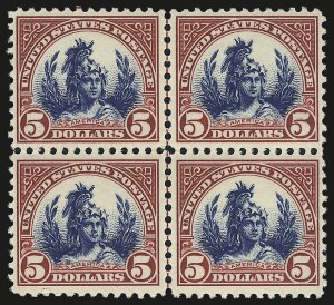 Sale 982, Lot 5960, 1922-29 Issues (Scott 551-573), $5.00 Carmine Lake & Dark Blue (573a) Sale 982, Lot 5960, 1922-29 Issues (Scott 551-573)