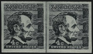 Sale 982, Lot 6021, Later Issues, 4c Lincoln Coil, Imperforate (1303b) Sale 982, Lot 6021, Later Issues