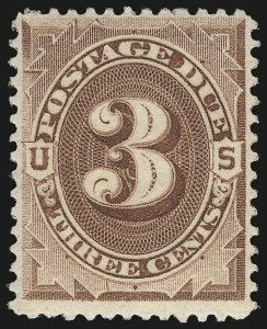 Sale 982, Lot 6081, Postage Due (J), 3c Red Brown (J17) Sale 982, Lot 6081, Postage Due (J)
