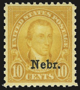 Sale 984, Lot 1023, 1922-29 and Later Issues (Scott 574 onwards), 10c Nebr. Ovpt. (679) Sale 984, Lot 1023, 1922-29 and Later Issues (Scott 574 onwards)