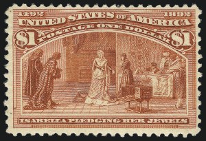 Sale 1007, Lot 2436, 1893 Columbian Issue (50c thru $1.00, Scott 240-241), $1.00 Columbian (241) Sale 1007, Lot 2436, 1893 Columbian Issue (50c thru $1.00, Scott 240-241)