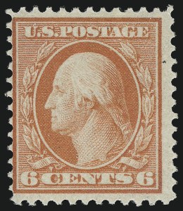 Sale 1007, Lot 2667, 1909 Bluish Paper Issue (Scott 357-366), 6c Red Orange, Bluish (362) Sale 1007, Lot 2667, 1909 Bluish Paper Issue (Scott 357-366)