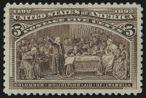 Sale Number 1014, Lot Number 1485, 5c-15c 1893 Columbian Issue (Scott 234-238) Sale Number 1014, Lot Number 1485, 5c-15c 1893 Columbian Issue (Scott 234-238)