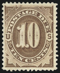 Sale 1014, Lot 2270, Postage Due (Scott J5-J36b), 10c Brown (J5) Sale 1014, Lot 2270, Postage Due (Scott J5-J36b)