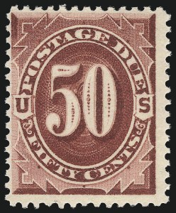 Sale 1014, Lot 2284, Postage Due (Scott J5-J36b), 50c Bright Claret (J28) Sale 1014, Lot 2284, Postage Due (Scott J5-J36b)