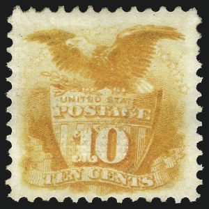 Sale 1040, Lot 1366, 1869 Pictorial Issue and 1875 Re-Issue (Scott 112-133a), 10c Yellow (116) Sale 1040, Lot 1366, 1869 Pictorial Issue and 1875 Re-Issue (Scott 112-133a)