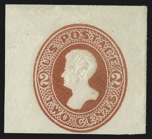 Sale 1050, Lot 789, Postal Stationery (Scott U, UO, UX), 2c Vermilion on White, Die 55, Full Corner (U156) Sale 1050, Lot 789, Postal Stationery (Scott U, UO, UX)