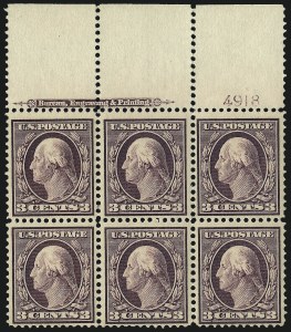 Sale 1090, Lot 1446, 1908-10 Washington-Franklin Issues (Scott 331-388), 3c Deep Violet (333) Sale 1090, Lot 1446, 1908-10 Washington-Franklin Issues (Scott 331-388)