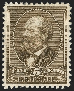 Sale 1162, Lot 289, 1881-83 American Bank Note Co. Issues (Scott 205-218), 5c Yellow Brown (205) Sale 1162, Lot 289, 1881-83 American Bank Note Co. Issues (Scott 205-218)