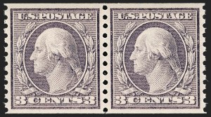 Sale Number 1202, Lot Number 2554, 1915 Perf 10 Horizontal Rotary Press Coils, Single-Line Watermark (Scott 450-459) Sale Number 1202, Lot Number 2554, 1915 Perf 10 Horizontal Rotary Press Coils, Single-Line Watermark (Scott 450-459)