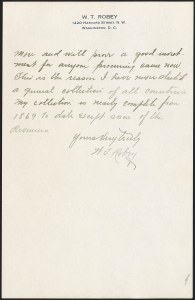 Sale 1233, Lot 1537, William T. Robey Letters, William T Sale 1233, Lot 1537, William T. Robey Letters
