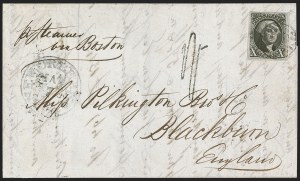 Sale 1284, Lot 617, 1847 Issue: Mail to Great Britain and Europe, 5c Red Brown, 10c Black (1, 2) Sale 1284, Lot 617, 1847 Issue: Mail to Great Britain and Europe