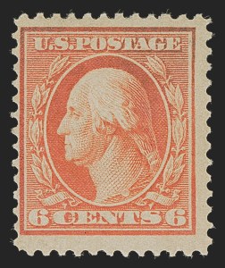 Sale 1290, Lot 1402, 1909 Bluish Paper Issue (Scott 357-366), 6c Red Orange, Bluish (362) Sale 1290, Lot 1402, 1909 Bluish Paper Issue (Scott 357-366)