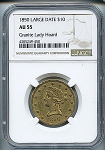 Liberty Eagle, $10, 1850 - , 8603, Obverse